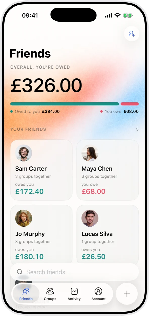 The Dutchii Friends tab on iPhone